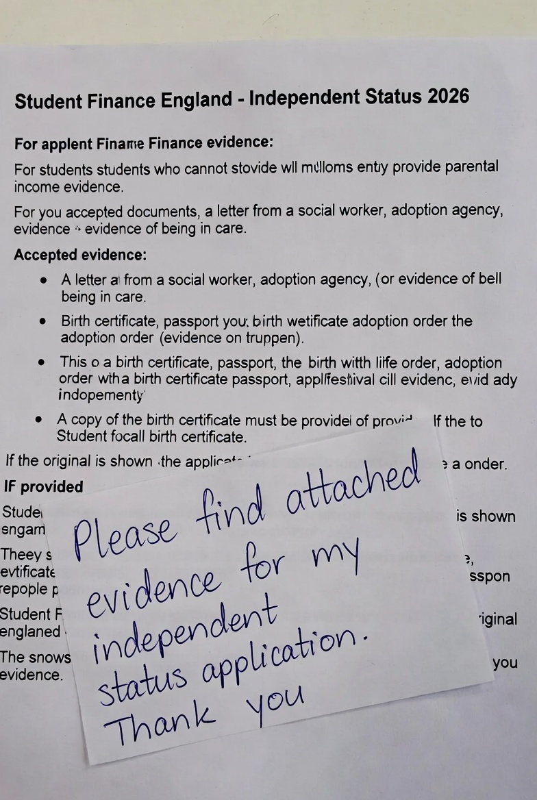 Student Finance England Independent Status 2026: Applying Without Parental Income, Accepted Evidence, and a Copy-Paste Cover Note
